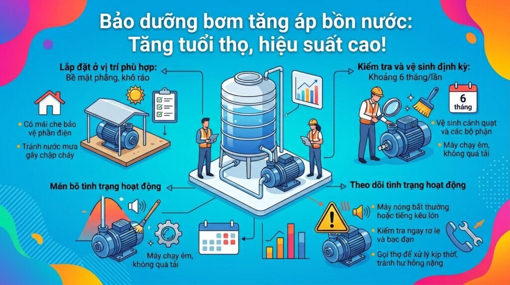 Bảo dưỡng bơm tăng áp bồn nước: Tăng tuổi thọ, hiệu suất cao!