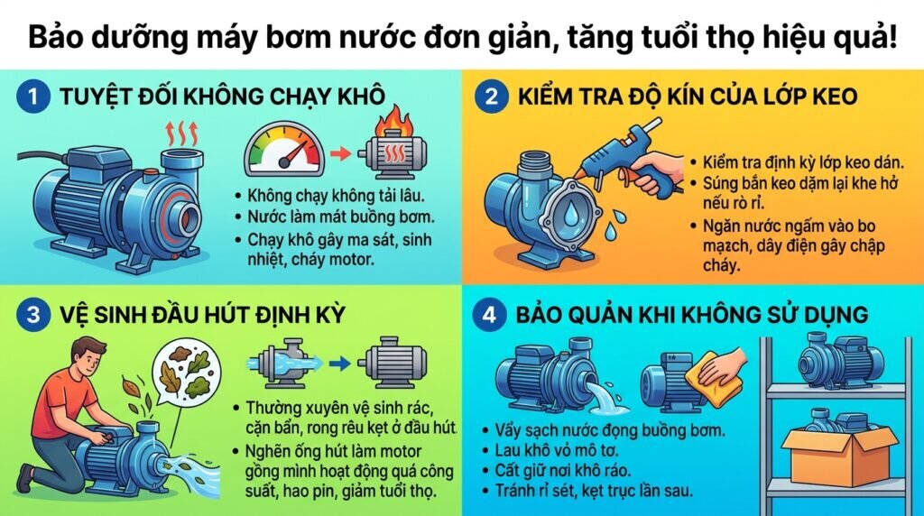Bảo dưỡng máy bơm nước đơn giản, tăng tuổi thọ hiệu quả!