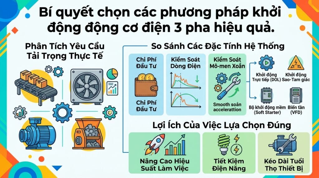 Bí quyết chọn các phương pháp khởi động động cơ điện 3 pha hiệu quả.