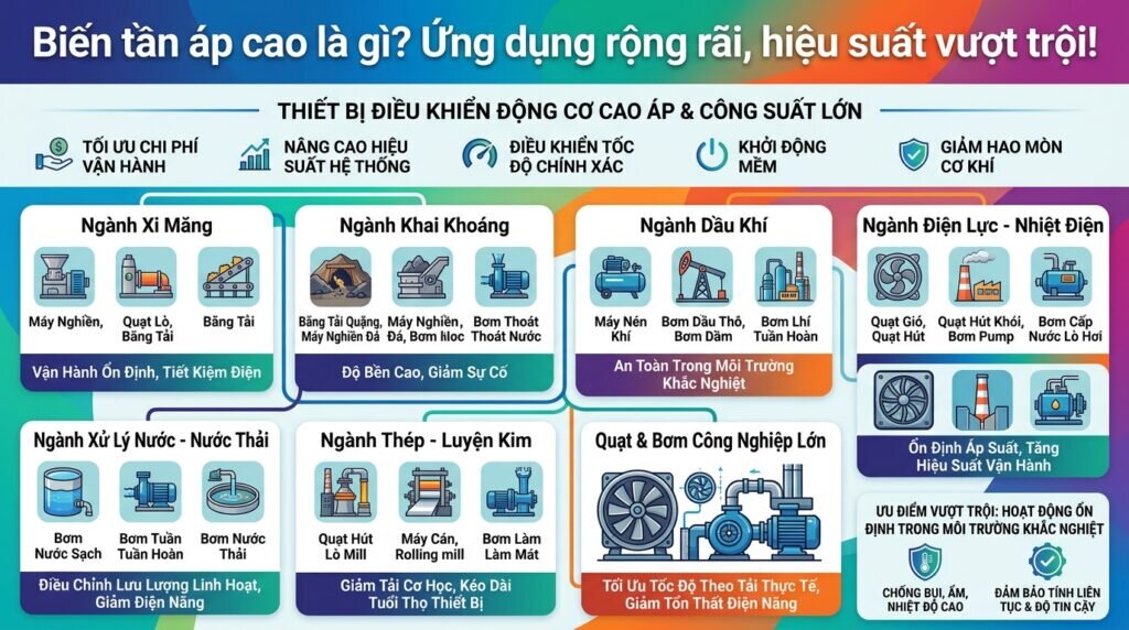 Biến tần áp cao là gì? Ứng dụng rộng rãi, hiệu suất vượt trội!