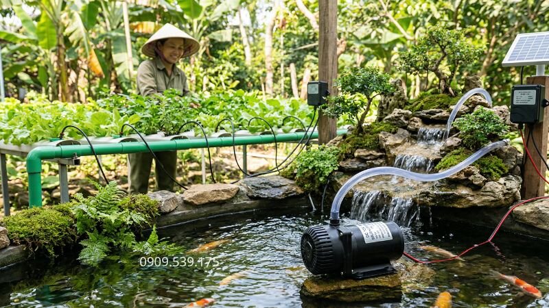 Bơm tăng áp 12V không chổi than sử dung cho nông nghiệp