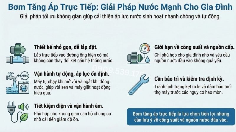 Bơm tăng áp trực tiếp, giải pháp nước mạnh cho gia đình.