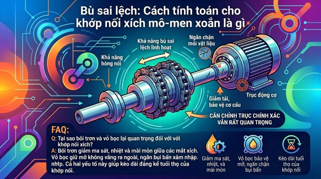 Bù sai lệch Cách tính toán cho khớp nối xích mô-men xoắn là gì