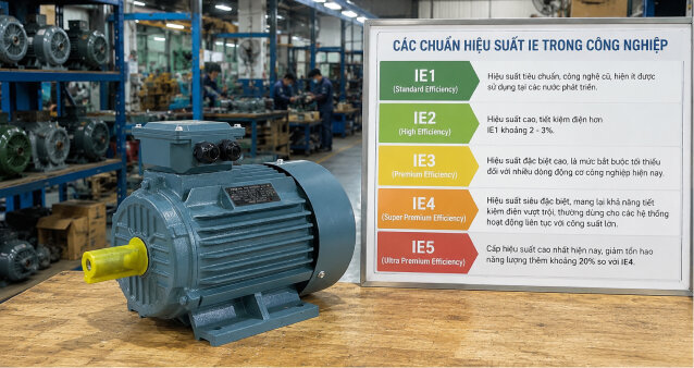 Các tiêu chuẩn IE đối với động cơ điện trong công nghiệp cần lưu ý khi chọn motor quạt công nghiệp