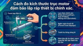 Cách đo kích thước trục motor đảm bảo lắp ráp thiết bị chính xác.