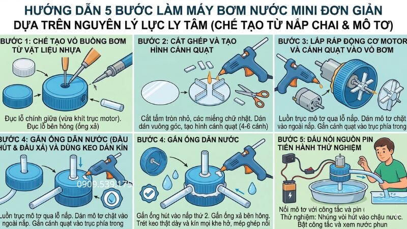 Cách hướng dẫn làm máy bơm nước
