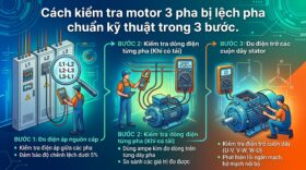 Cách kiểm tra motor 3 pha bị lệch pha chuẩn kỹ thuật trong 3 bước.