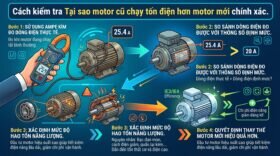 Cách kiểm tra Tại sao motor cũ chạy tốn điện hơn motor mới chính xác.