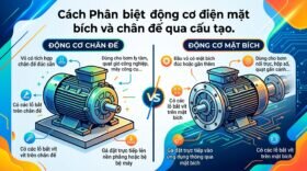 Cách Phân biệt động cơ điện mặt bích và chân đế qua cấu tạo.