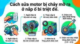 Cách sửa motor bị chảy mỡ ra ở nắp ổ bi triệt để.