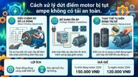 Cách xử lý dứt điểm motor bị tụt ampe không có tải an toàn.