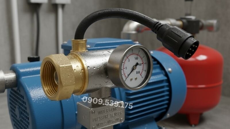 Cảm biến áp suất máy bơm nước.