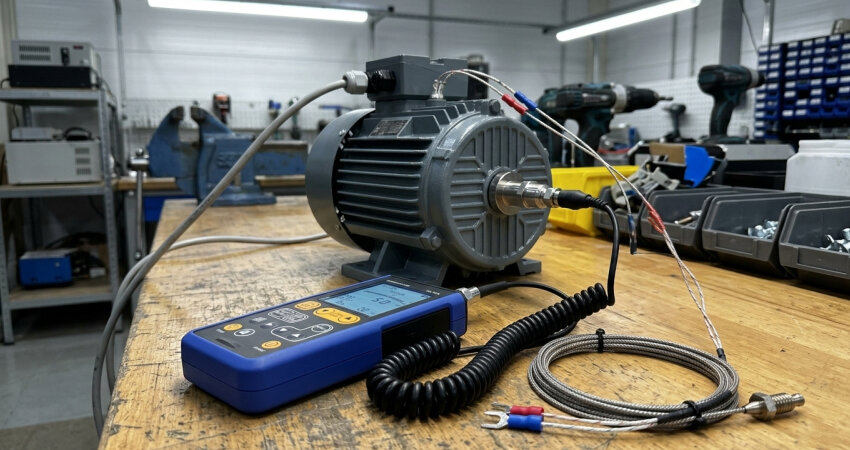Cảm biến nhiệt và thiết bị đo độ rung hạn chế rung lắc bất thường và rủi ro cháy cuộn dây