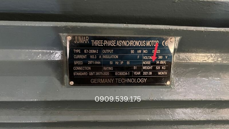 Chỉ số đo cường độ âm thanh phát ra khi vận hành; số dB càng nhỏ motor chạy càng êm ái