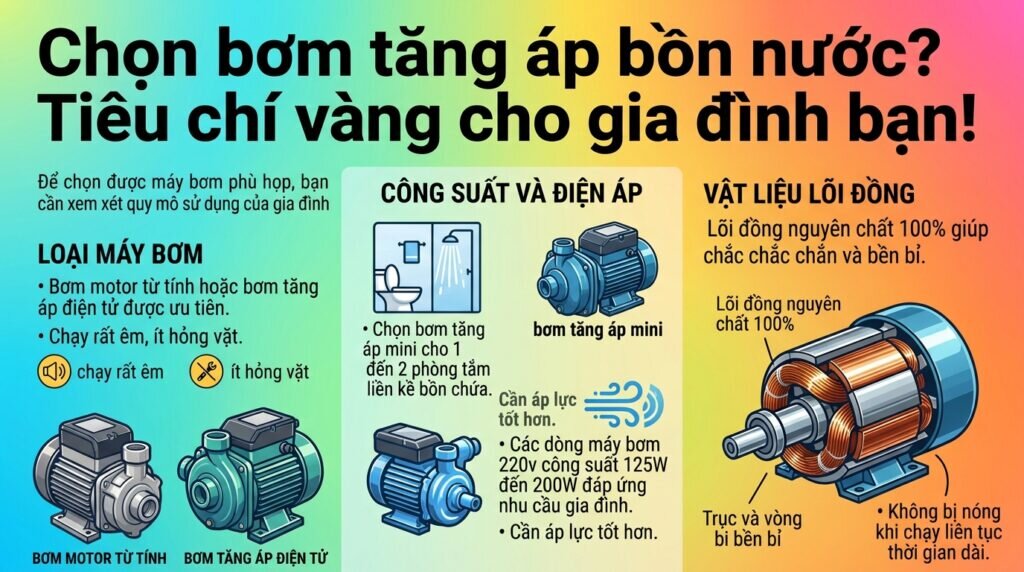 Chọn bơm tăng áp bồn nước? Tiêu chí vàng cho gia đình bạn!