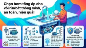 Chọn bơm tăng áp cho vòi rửa bát thông minh, an toàn, hiệu quả!