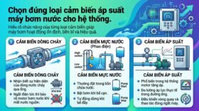 Chọn đúng loại cảm biến áp suất máy bơm nước cho hệ thống.