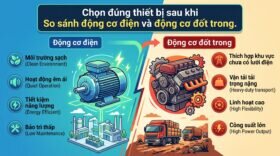 Chọn đúng thiết bị sau khi So sánh động cơ điện và động cơ đốt trong.
