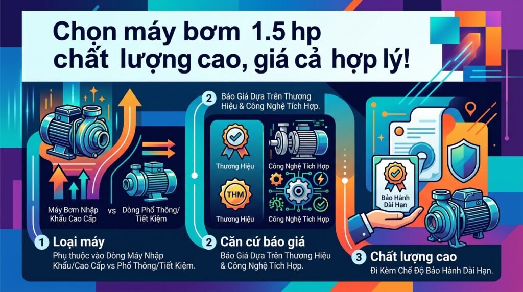 Chọn máy bơm 1.5 hp chất lượng cao, giá cả hợp lý!