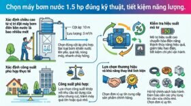Chọn máy bơm nước 1.5 hp đúng kỹ thuật, tiết kiệm năng lượng.