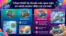 Chọn thiết bị chuẩn xác qua việc so sánh motor điện cũ và mới.