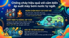 Chống cháy hiệu quả với cảm biến áp suất máy bơm nước tự ngắt.