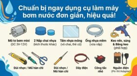 Chuẩn bị ngay dụng cụ làm máy bơm nước đơn giản, hiệu quả!