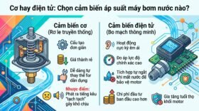 Cơ hay điện tử: Chọn cảm biến áp suất máy bơm nước nào?