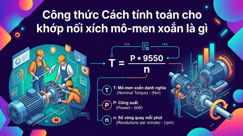Công thức Cách tính toán cho khớp nối xích mô-men xoắn là gì