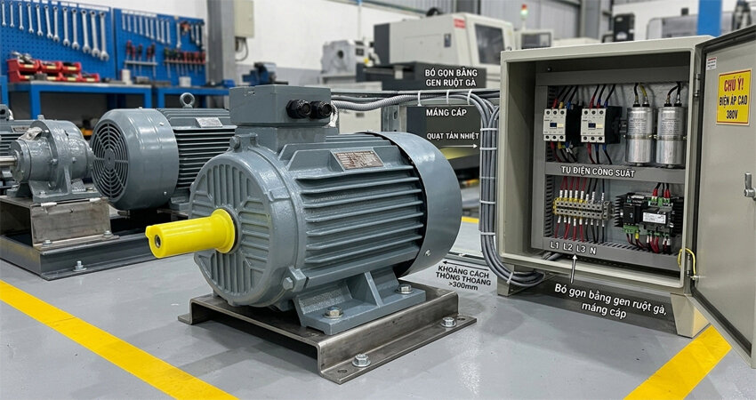Việc tuân thủ các nguyên tắc an toàn điện là yếu tố bắt buộc khi thiết kế mạch hãm động cơ điện 3 pha