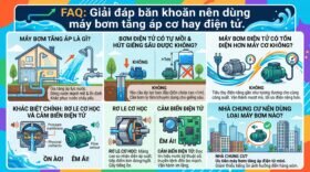 FAQ: Giải đáp băn khoăn nên dùng máy bơm tăng áp cơ hay điện tử.