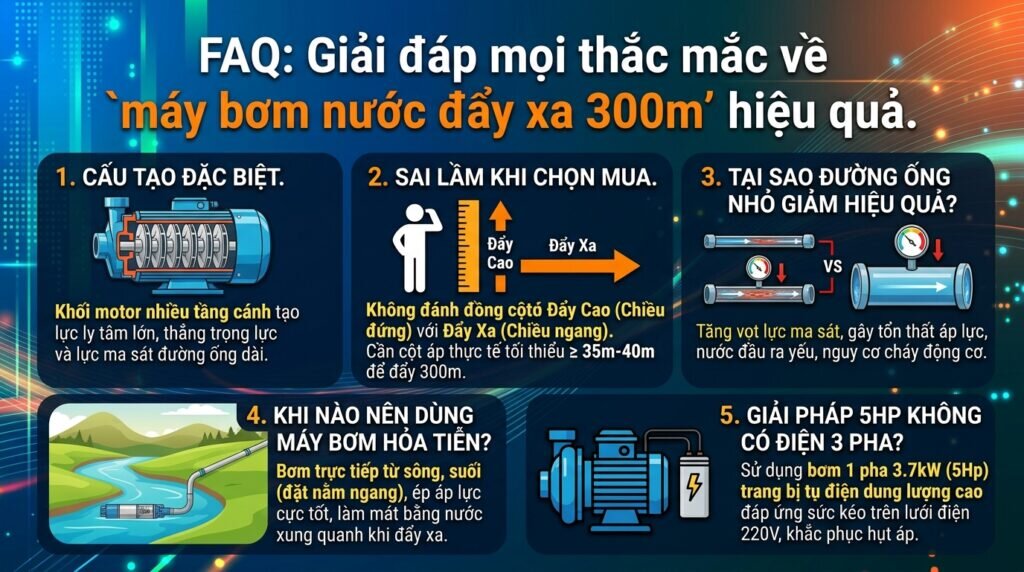 FAQ: Giải đáp mọi thắc mắc về `máy bơm nước đẩy xa 300m` hiệu quả.