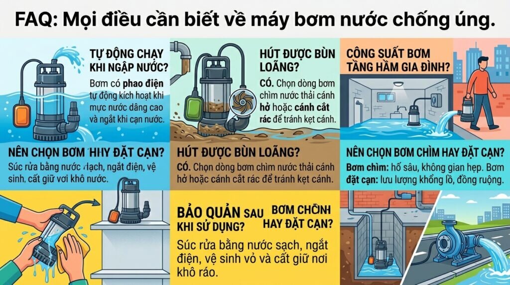 FAQ: Mọi điều cần biết về máy bơm nước chống úng.