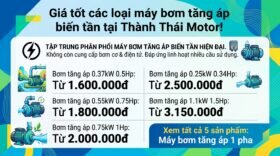 Giá tốt các loại máy bơm tăng áp biến tần tại Thành Thái Motor!