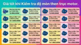 Giá tốt khi Kiểm tra độ mòn then trục motor.