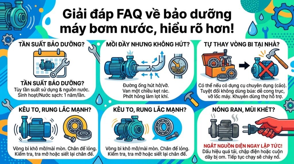 Giải đáp FAQ về bảo dưỡng máy bơm nước, hiểu rõ hơn!