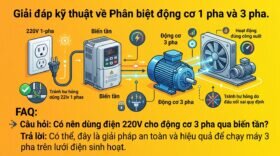 Giải đáp kỹ thuật về Phân biệt động cơ 1 pha và 3 pha.