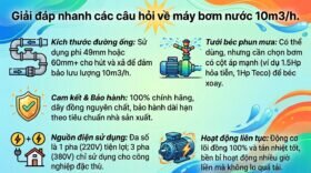 Giải đáp nhanh các câu hỏi về máy bơm nước 10m3/h.