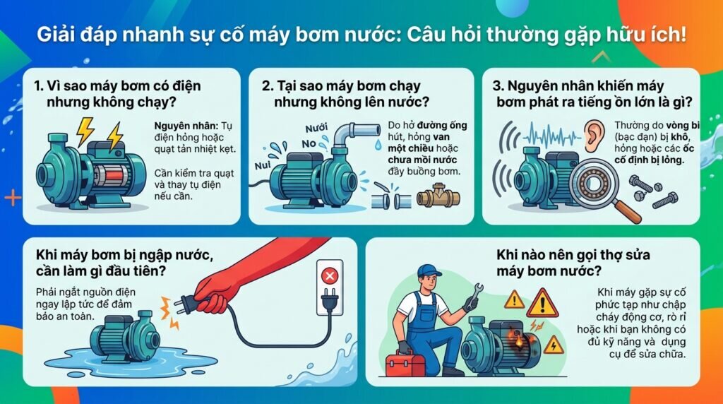Giải đáp nhanh sự cố máy bơm nước: Câu hỏi thường gặp hữu ích!