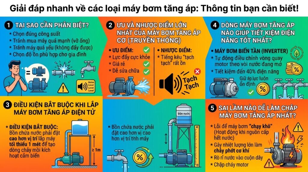 Giải đáp nhanh về các loại máy bơm tăng áp: Thông tin bạn cần biết!