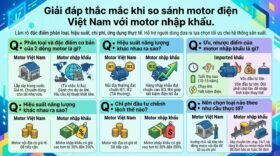 Giải đáp thắc mắc khi so sánh motor điện Việt Nam với motor nhập khẩu.
