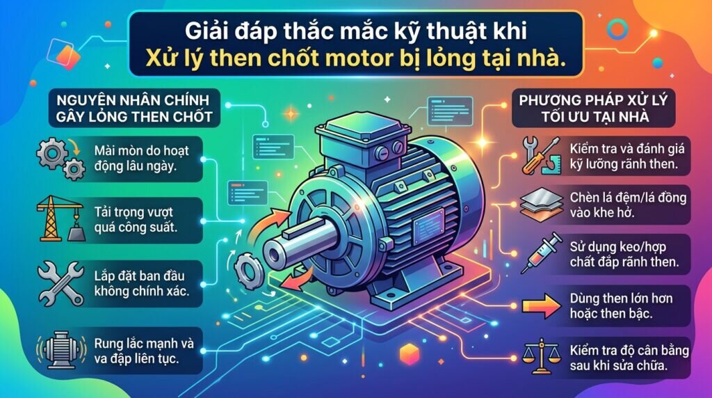 Giải đáp thắc mắc kỹ thuật khi Xử lý then chốt motor bị lỏng tại nhà.