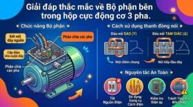 Giải đáp thắc mắc về Bộ phận bên trong hộp cực động cơ 3 pha.
