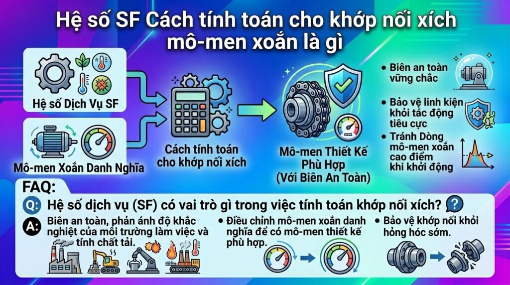 Hệ số SF Cách tính toán cho khớp nối xích mô-men xoắn là gì