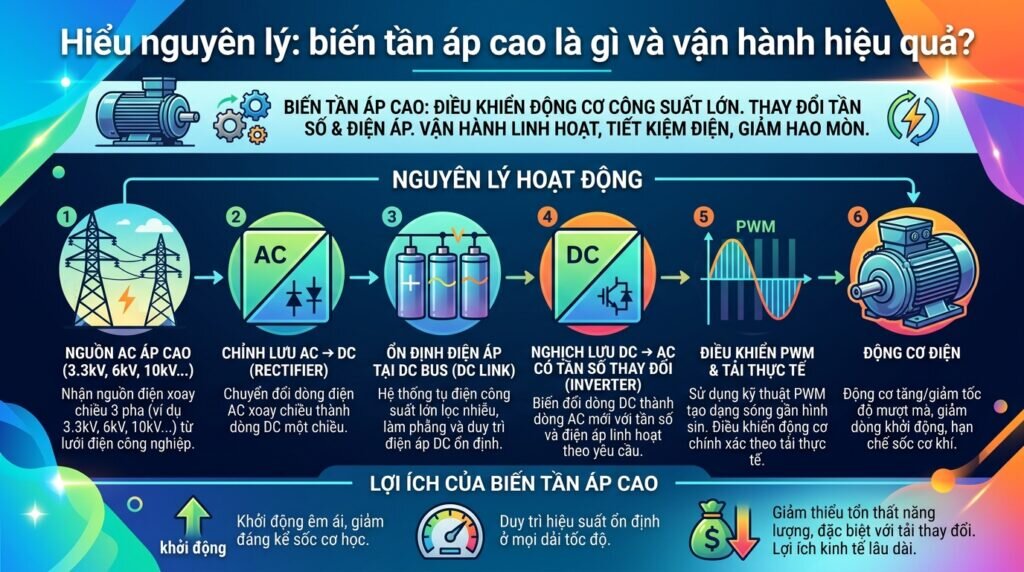 Hiểu nguyên lý: biến tần áp cao là gì và vận hành hiệu quả?