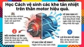 Học Cách vệ sinh các khe tản nhiệt trên thân motor hiệu quả.