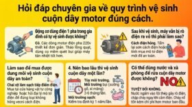 Hỏi đáp chuyên gia về quy trình vệ sinh cuộn dây motor đúng cách.