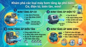 Khám phá các loại máy bơm tăng áp phổ biến: Cơ, điện tử, biến tần, mini!