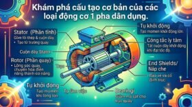 Khám phá cấu tạo cơ bản của các loại động cơ 1 pha dân dụng.