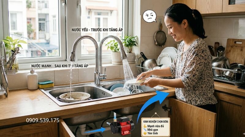 Kinh nghiệm chọn bơm tăng áp vòi nước